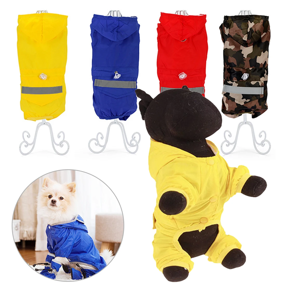 Водонепроницаемый собака дождевик Одежда для собак Щенок повседневные Костюмы