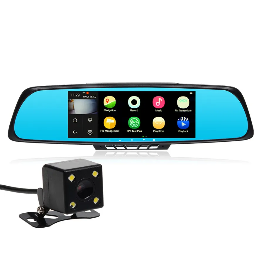 7 &quotAndroid 4.4 Full HD 1080 P Wi-Fi gps-навигации двойной объектив Автомобильный