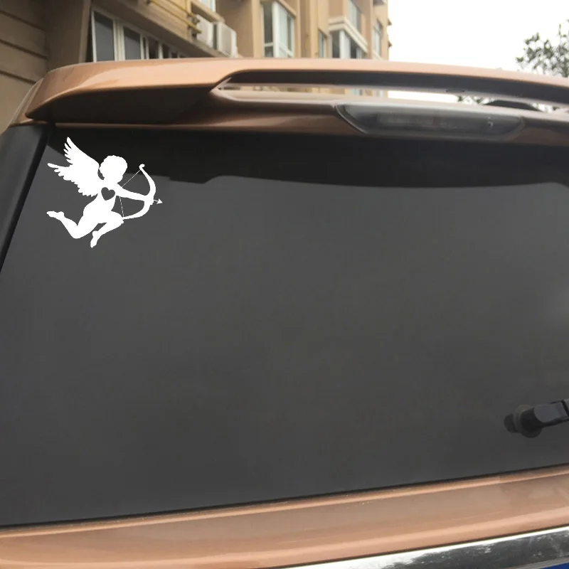 YJZT 13.8*11CM Shot Someone's Heart Baby Angel Decal Black/Silver Silhoutte Vinyl Covering The Body Car Sticker C20-1253 | Автомобили