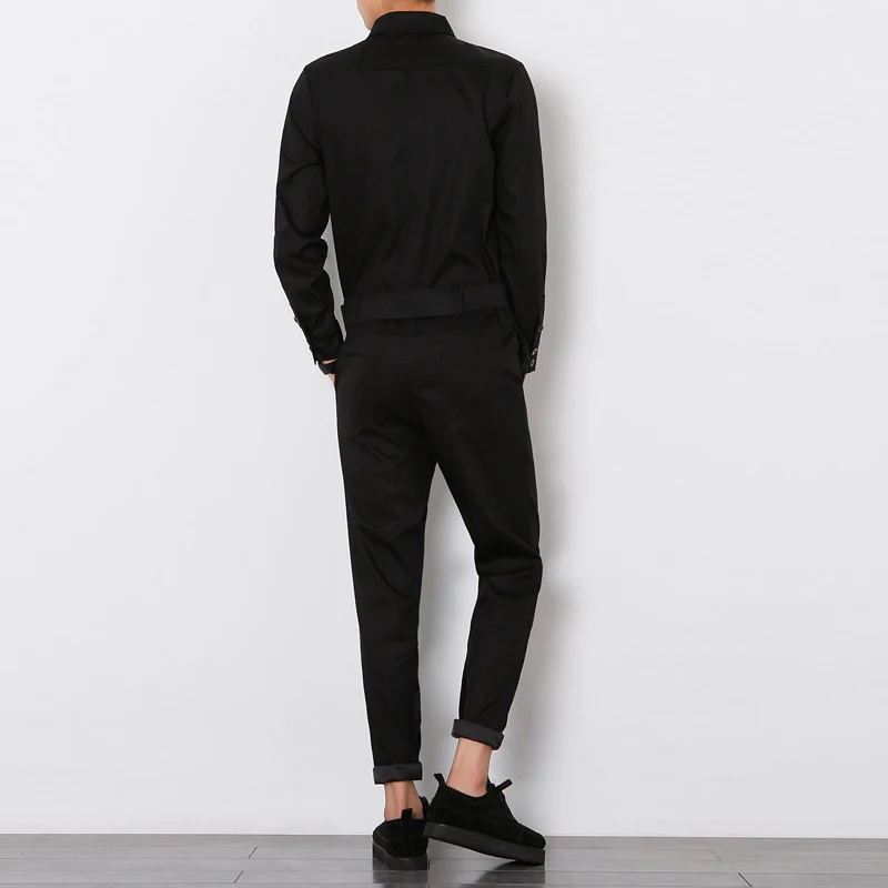 Мужские плюс размеры Перейти костюм черный хаки середины талии комбинезон