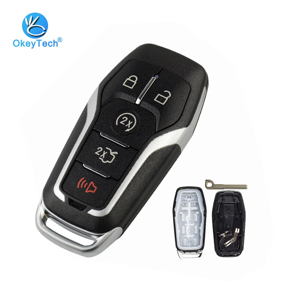 

Чехол для смарт-ключей OkeyTech для Ford Fiesta Explorer Focus Max Edge Ranger, 5 кнопок со стандартным маленьким лезвием, чехол для автомобильного ключа