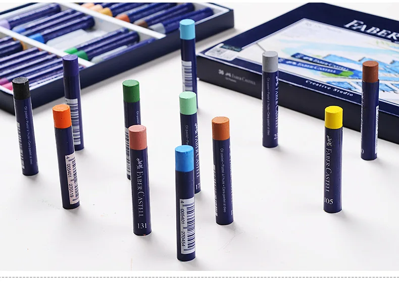 FABER CASTELL масляная пастель 12/24/36 цвет синий коробка нетоксичный studio мягкий карандаш профессиональная живопись масляная пастель ручная роспись