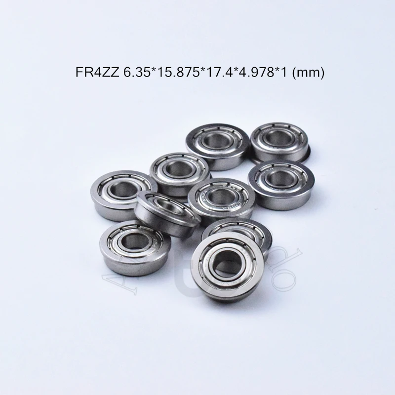 Flange Bearing 10pcs FR4ZZ 6.35*15.875*17.4*4.(mm) free shipping chrome steel Metal Sealed High speed Mechanical equipment parts