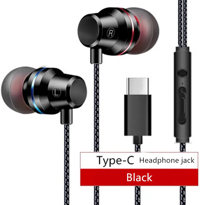 Проводная гарнитура type C наушники с шумоподавлением стерео Heave Bass HIFI микрофон