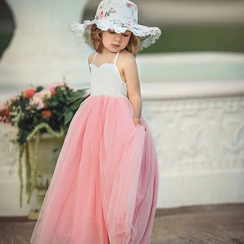 Girl Dress Princess Costume 2018 Brand Chiffon Kids Clothes Girls Dresses Solid Print Children | Детская одежда и обувь