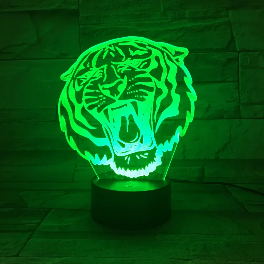 Лампа светодиодная RGB в стиле Тигр с сенсорным выключателем|marvel lampara|usb touch switch3d light