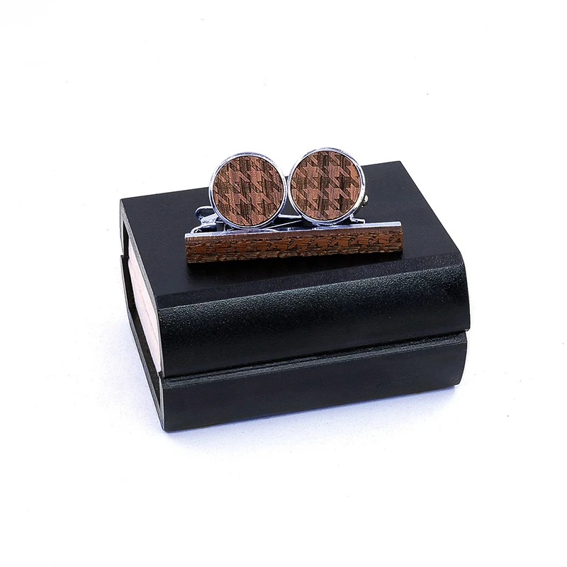Деревянные Запонки брикет для мужчин деревянный подарок медный галстук из