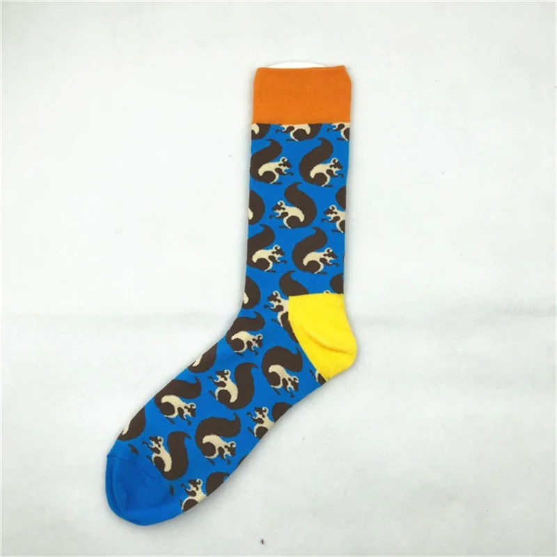 51089 Moda Socmark, брендовые качественные мужские носки, 10 цветов, носки с геометрическим рисунком животных, мужские носки из чесаного хлопка, Calcetines Largos Hombre - Цвет: 51089