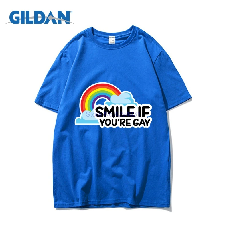 Улыбка Если вы повторно Гей ЛГБТ гордость Для мужчин S звонка футболки 2018 Летние