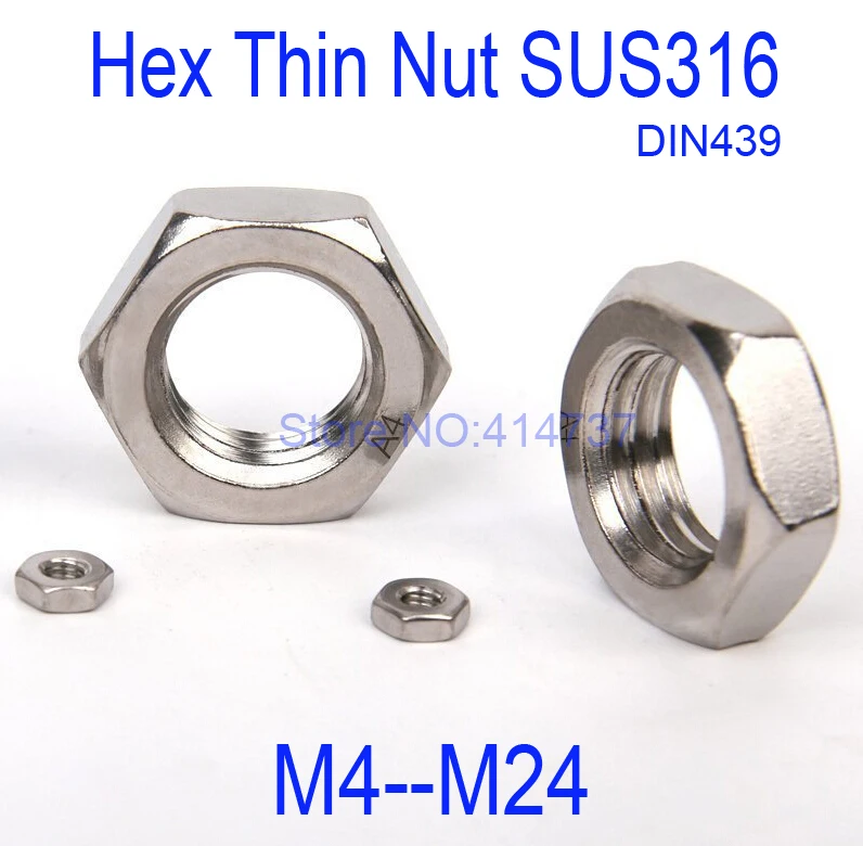

DIN439 Stainless Steel A4 M4--M24 Hex Thin Nut SUS316