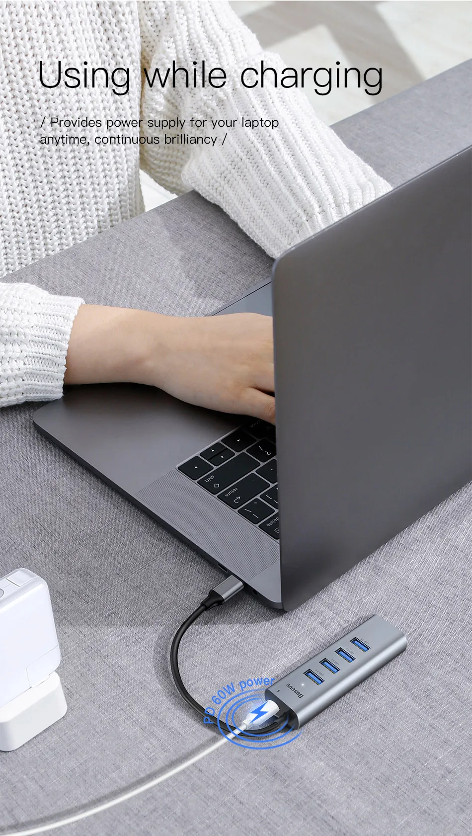 Baseus USB C концентратор Тип C концентратор HDMI Ethernet мульти USB 3,0 Порты и разъёмы Thunderbolt 3 2 Мощность адаптер для MacBook Pro Air док-станция для USB-C концентратор