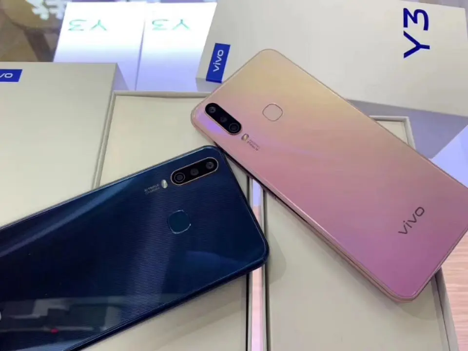 Vivo Y3, мобильный телефон, 6,35 дюймов, экран с каплями воды, 4 Гб ram, 128 ГБ rom, MT6765, Android 9, супер-широкоугольный фотоаппарат, 5000 мАч, смартфон