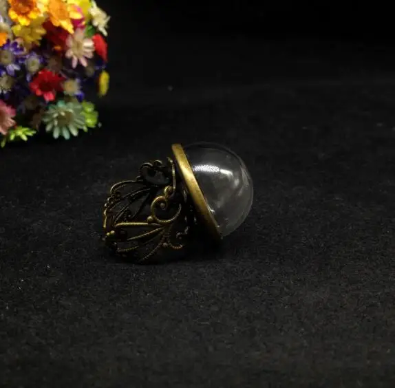 Регулируемый античный бронзовый цветок 50 шт. 20 мм Кольцевой Лоток полукруглый