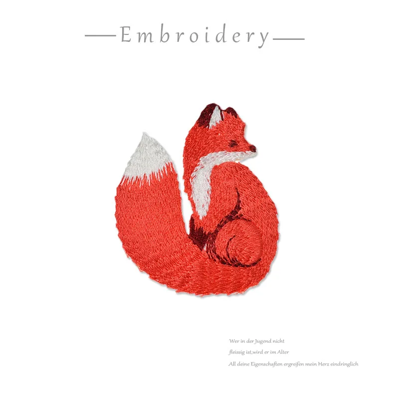 Железная нашивка с животными Red Fox нашивки для одежды сделай сам аппликация