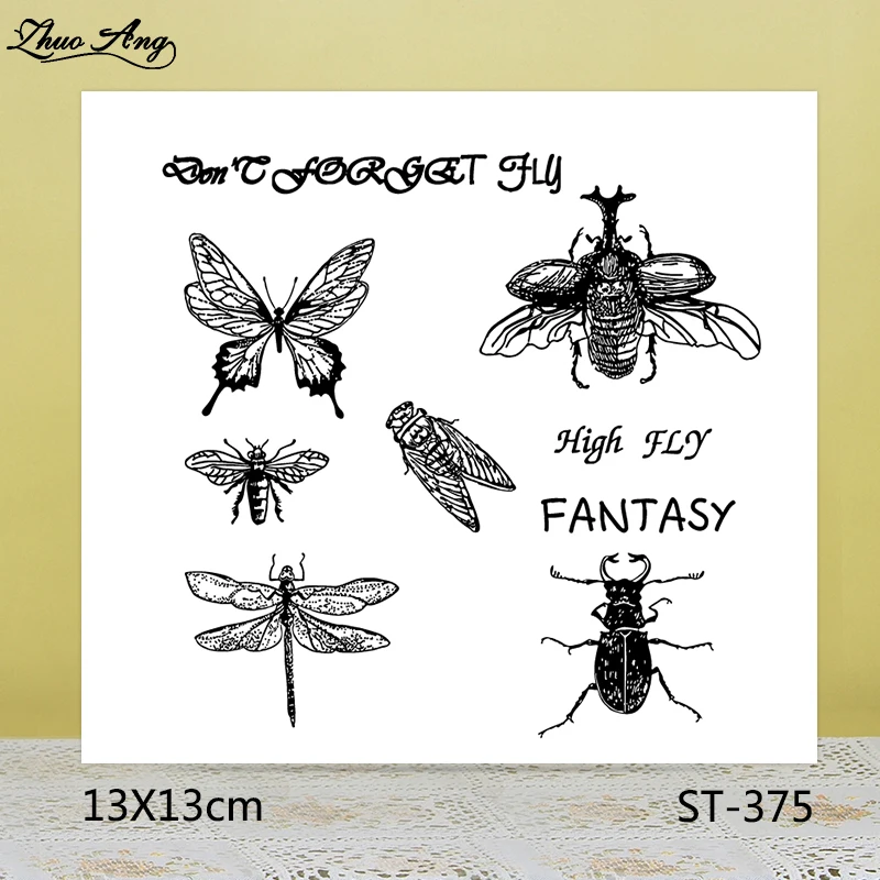 

ZhuoAng Rare insect Transparent seal / sealed DIY scrapbook / album decoration card / seamless seal