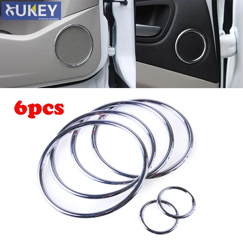 

For Ford Escape Kuga 2013 - 2015 2016 2017 2018 Chrome Door Stereo Speaker Cover Trim Collar Ring Frame Molding Garnish Surround