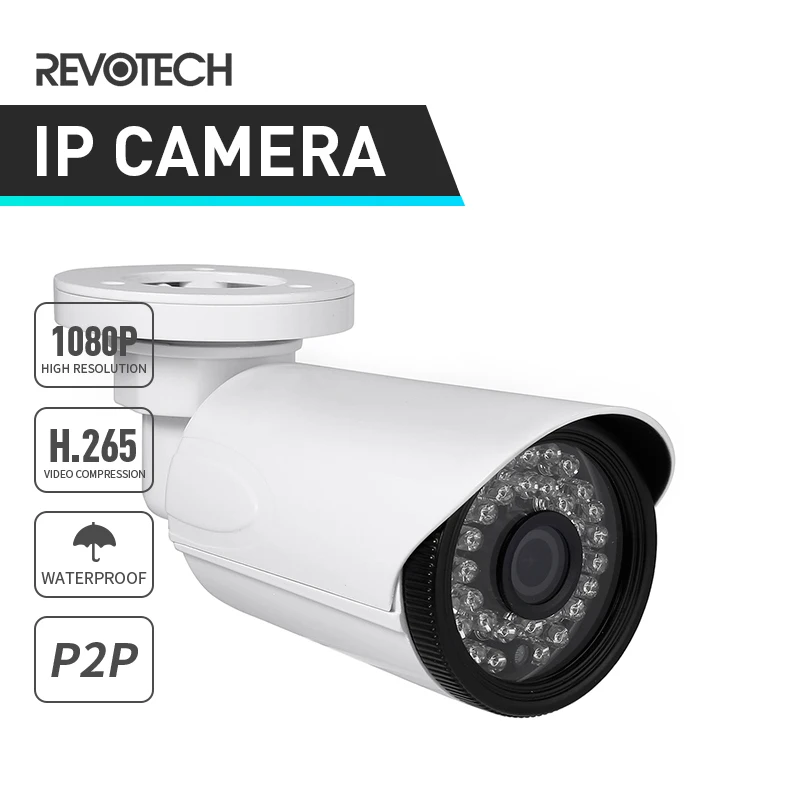 H.265 Водонепроницаемая 1920 x 1080P 2.0МП Наружная IP-камера 36 светодиодов Bullet Security ONVIF Ночное видение P2P CCTV Cam System on.