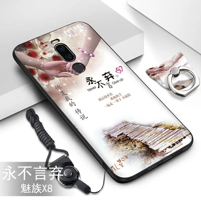 color as photo Чехол для Meizu X8, 22 цвета, популярный HD узор, ТПУ, мягкий силиконовый чехол, чехол для Meizu X8, чехол с кольцом brack# VA Funds - Цвет: color as photo