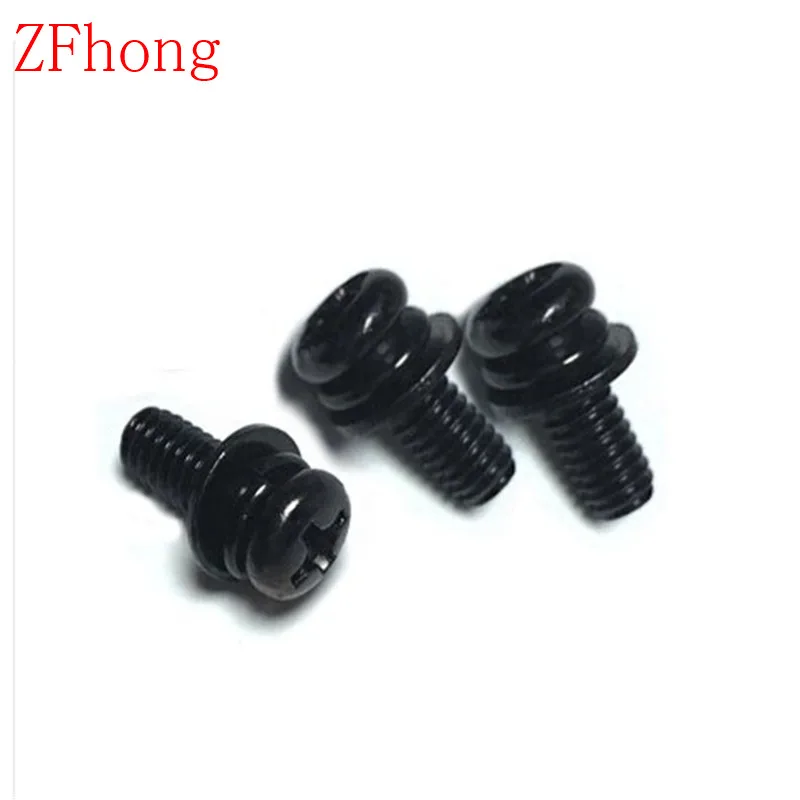 

40 шт. M5 * 8/10/12/16/20/25/30/35/40/45/50 сталь с черными крестообразными тремя частями Комбинированный винт с панорамной головкой