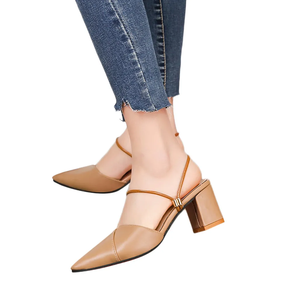 Женская пикантная обувь на каблуке; коллекция года; Zapatos De Mujer; летние женские босоножки с острым носком; модные шлепанцы на высоком каблуке; повседневная обувь; Новинка