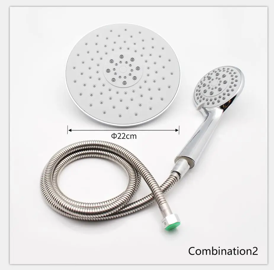 combination2 Новинка 9 дюймов/22 мм ABS Хромированная пластиковая верхняя насадка для душа с распылителем для душа потолочная Душевая насадка для Спа душа ванна кран Набор - Цвет: combination2