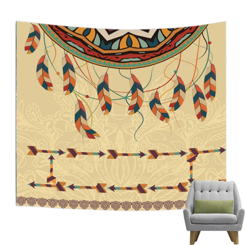 Горячее предложение Перо печатных Гобелены Домашний Декор настенный Boho пляж