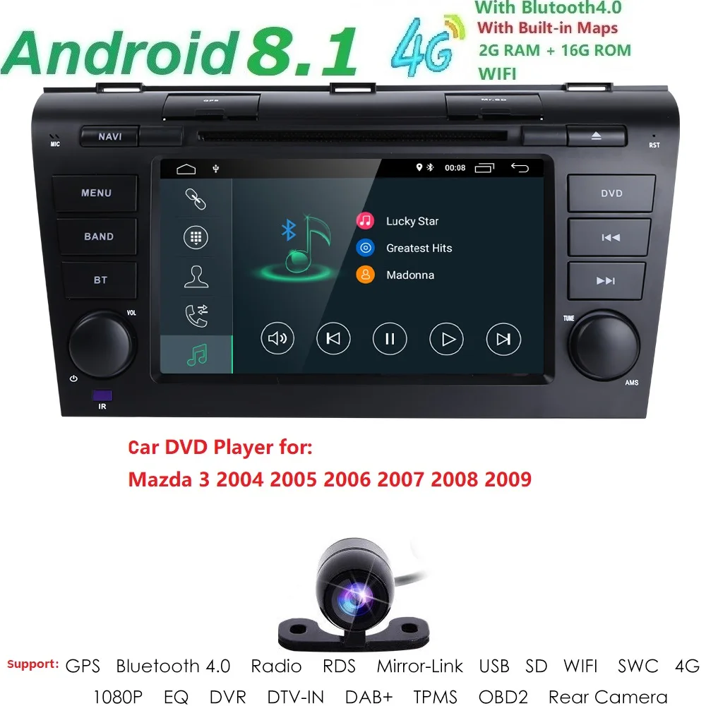 Hizpo 7 &quotчетырехъядерный Android 8 1 автомобильный DVD мультимедиа навигация GPS радио