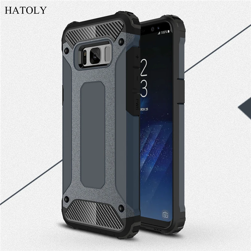 HATOLY For Coque Samsung Galaxy S8 Plus Case G955 Heavy Armor Hard Rubber Cover Silicone for 6.2&quot# | Мобильные телефоны и