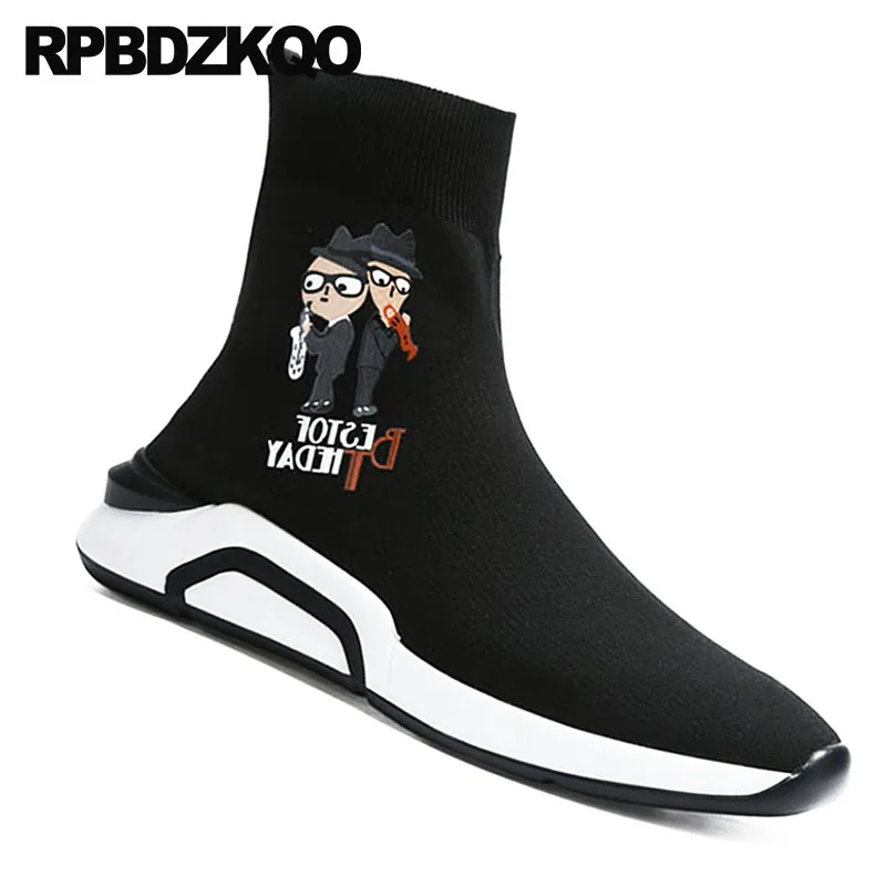 Для мужчин пинетки сапоги ботильоны на плоской подошве 2018 High Top Trainer