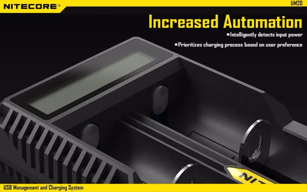 Nitecore умное зарядное устройство UM10 UM20 Digi зарядное устройство с ЖК-дисплеем универсальное USB питание для литий-ионного аккумулятора 18650/18490/18350/17500