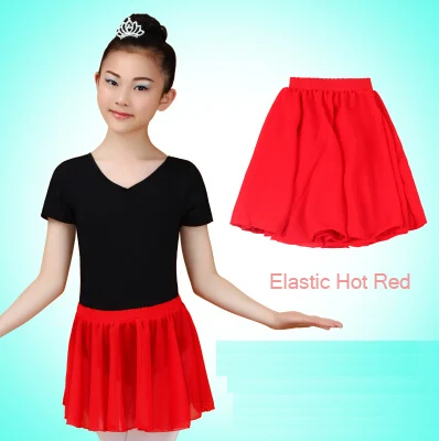Elastic Red Новинка года; летняя шифоновая эластичная балетная Тюлевая юбка для танцев для девочек; детская балетная пачка; гимнастическое трико; распродажа - Цвет: Elastic Red