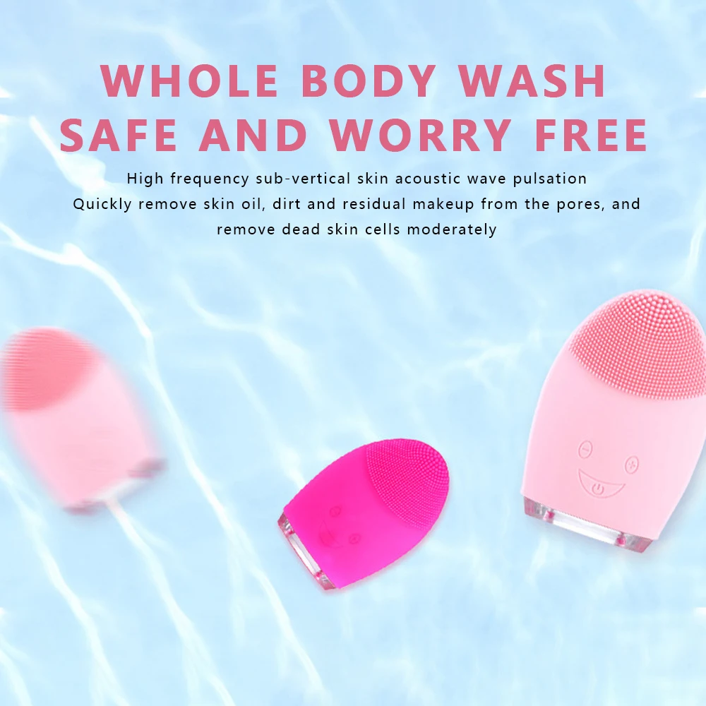 Bfaccia drop shipping Facial Cleansing Massage Brush Ultrasonic Electric USB Charging &amp Waterproof for Women Makeup Wash |