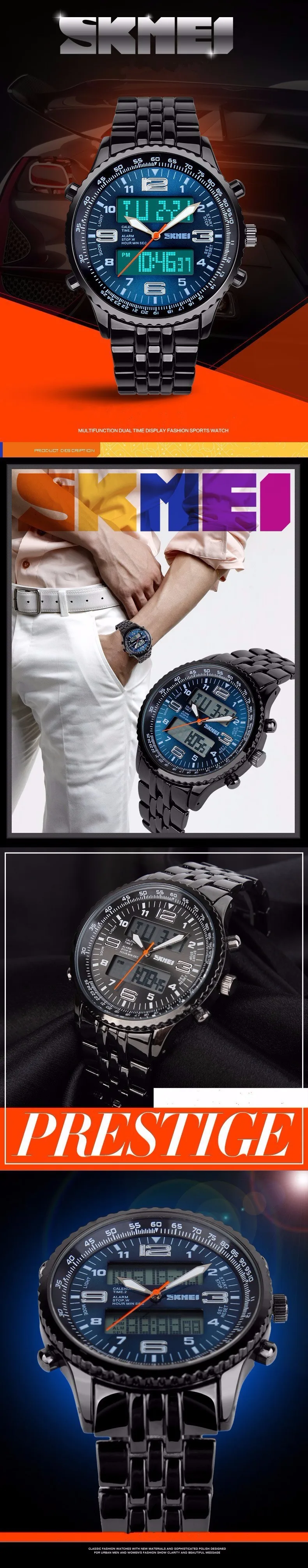SKMEI Outdoor Sport Quartz Watch Men Alarm Chrono Calendar Fashion Wristwatches Waterproof Army Back Light Quartz Watches 1032