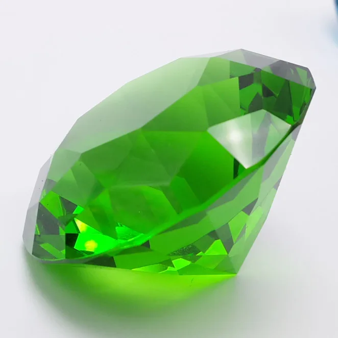 green Fengshui Стиль 2 дюймов 50 мм натуральный прозрачный кварцевый кристалл алмазный камень цветной кристалл украшения дома аксессуары - Цвет: green