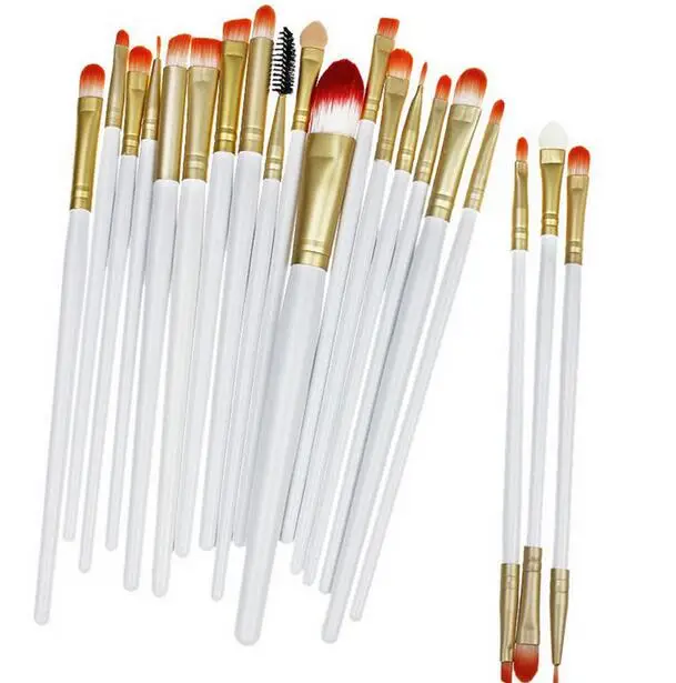 03 White Gold 20pcs Профессиональные 20 шт кисти для макияжа глаз набор теней для век тени для ресниц подводка для глаз тени для бровей косметические кисти доступны 8 цветов - Handle Color: 03 White Gold 20pcs