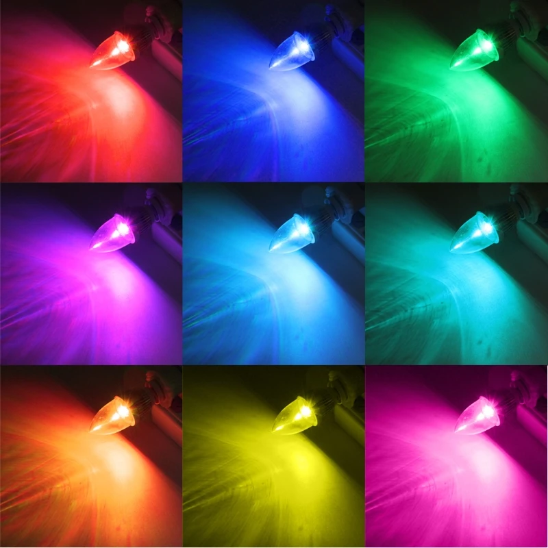 YAM E12/E14 3 Вт RGB светодиодный светильник 15 цветов лампа с дистанционным управлением