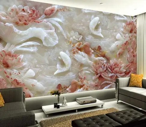 Пользовательские фото обои 3d настенные фрески высокого качества нефритовые