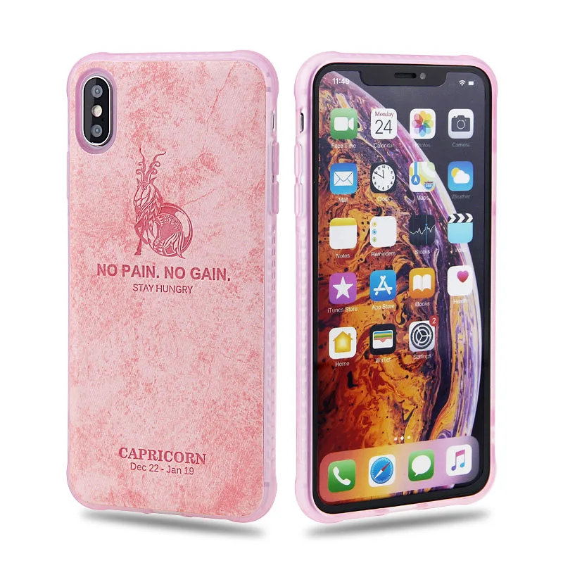 Phone Case For iphone 7 8 6 6s plus X Xs max XR Cover Twelve constellations Embossed Cases |