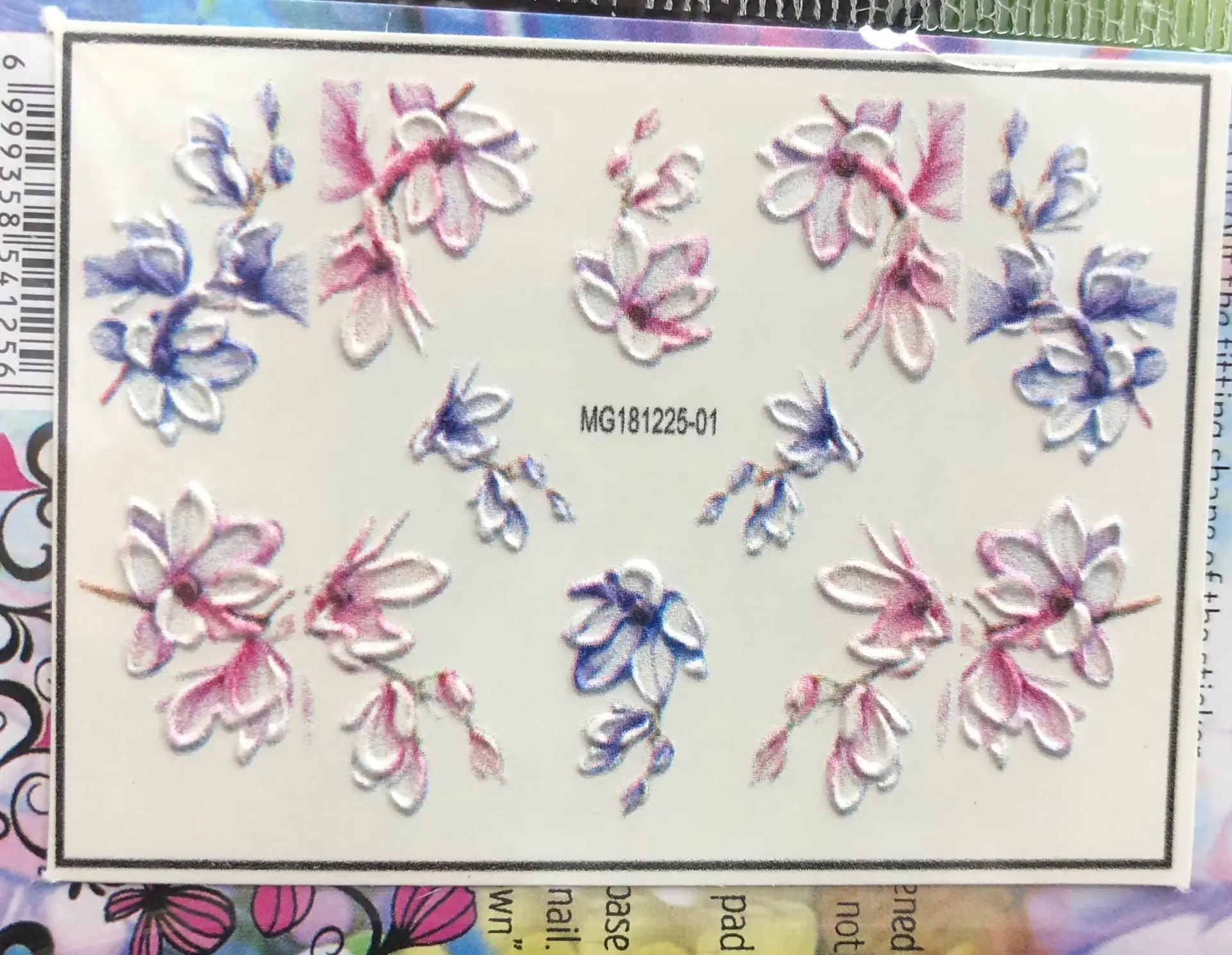 3D переводная наклейка для ногтей с цветами модный стикер 3 d слайд дизайна