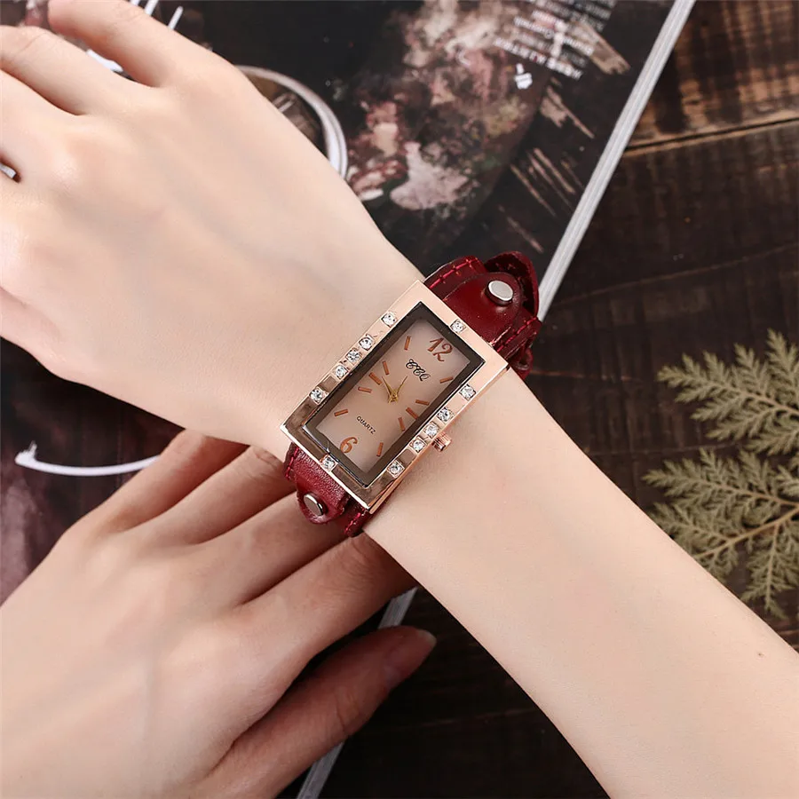 Часы женские кварцевые с ремешком из натуральной коровьей кожи|feminino|feminino