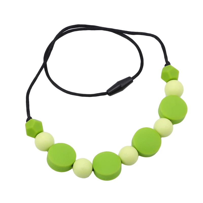 

Silicone Training Baby Teethers Baby Teething Toy Necklace Beads Pendant Necklace Chewing Toy Gifts Beads Pacifier Clip