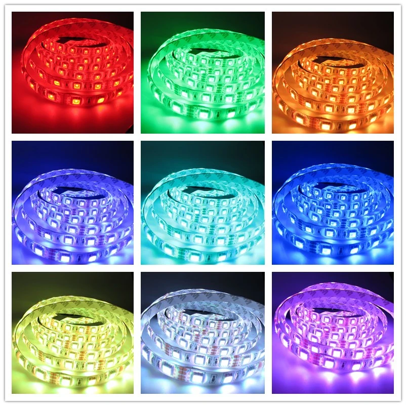 LED strip 5050 RGB IP20 IP65 waterproof 5m/roll 44key IR controller or 12V 5A Adapter | Лампы и освещение