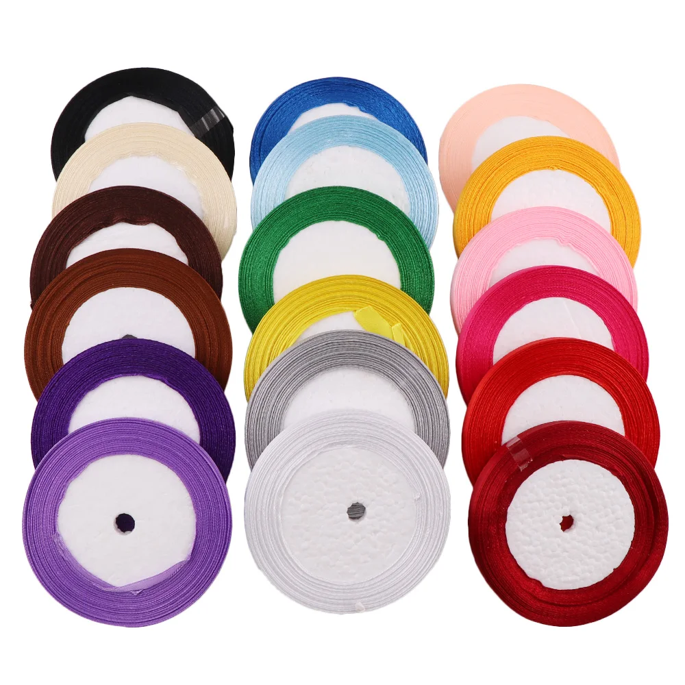 Шелковая атласная лента 10 мм недорогая декоративная подарочная упаковка