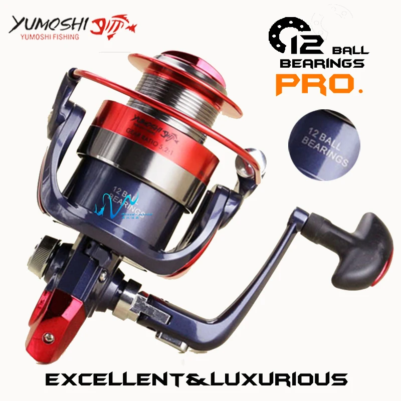 YUMOSHI брендовая металлическая катушка спиннинга с основным корпусом 12 + 1