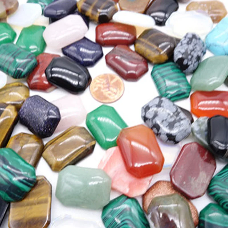 Квадратный кристалл кабошон Обсидиан/опал/порошок кристалл/тигровый глаз