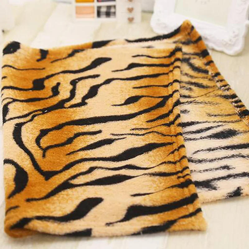 Мягкое фланелевое одеяло для домашних животных теплые коврики в полоску с тигром