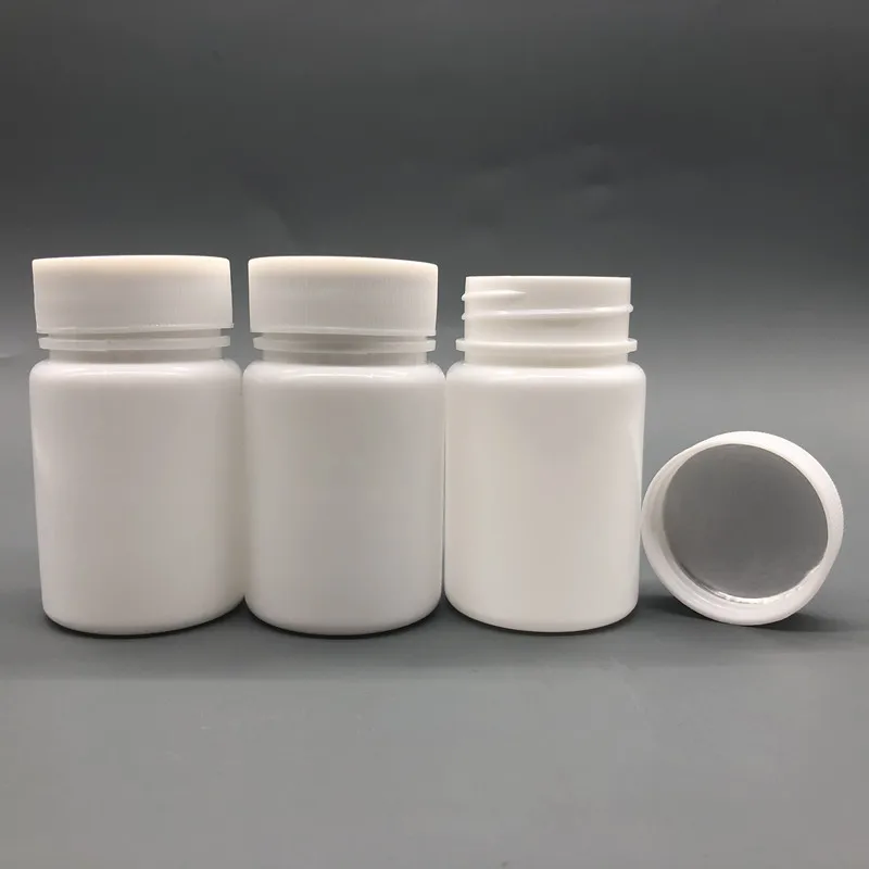 100 + 2 шт./лот 60 мл г 60cc HDPE белые Пустые Фармацевтические пластиковые бутылки для