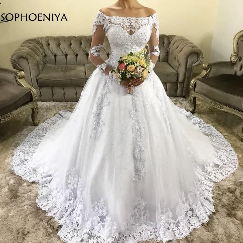 Бальное платье с длинным рукавом Vestido de Noiva свадебные платья 2021 Robe mariee роскошные
