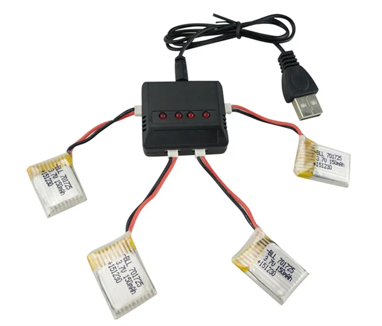 

H8 3.7V 150mAh Mini Lipo Battery and Charger for RC H8 Mini Quadcopter