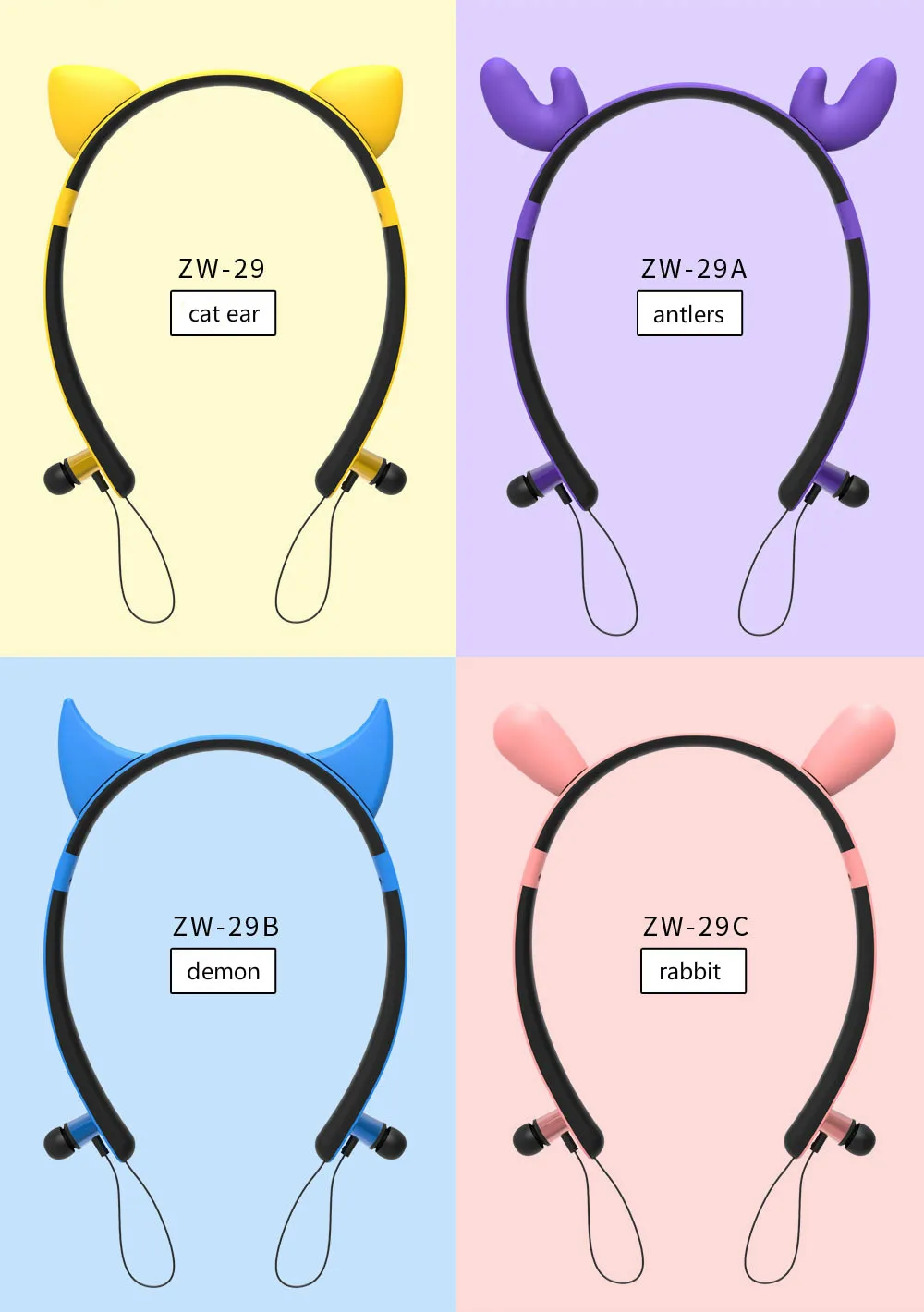 Беспроводная Спортивная Bluetooth-гарнитура Мультяшные детские наушники стерео